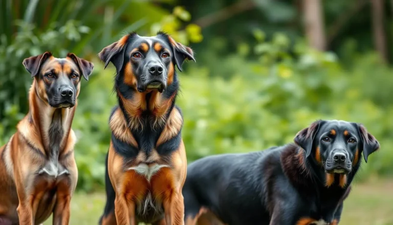 Intelligent dog breeds sitting together, including a Border Collie, Poodle, and German Shepherd.